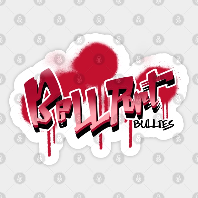 Bellport Graffiti Design (red) Sticker by Bullies Brand